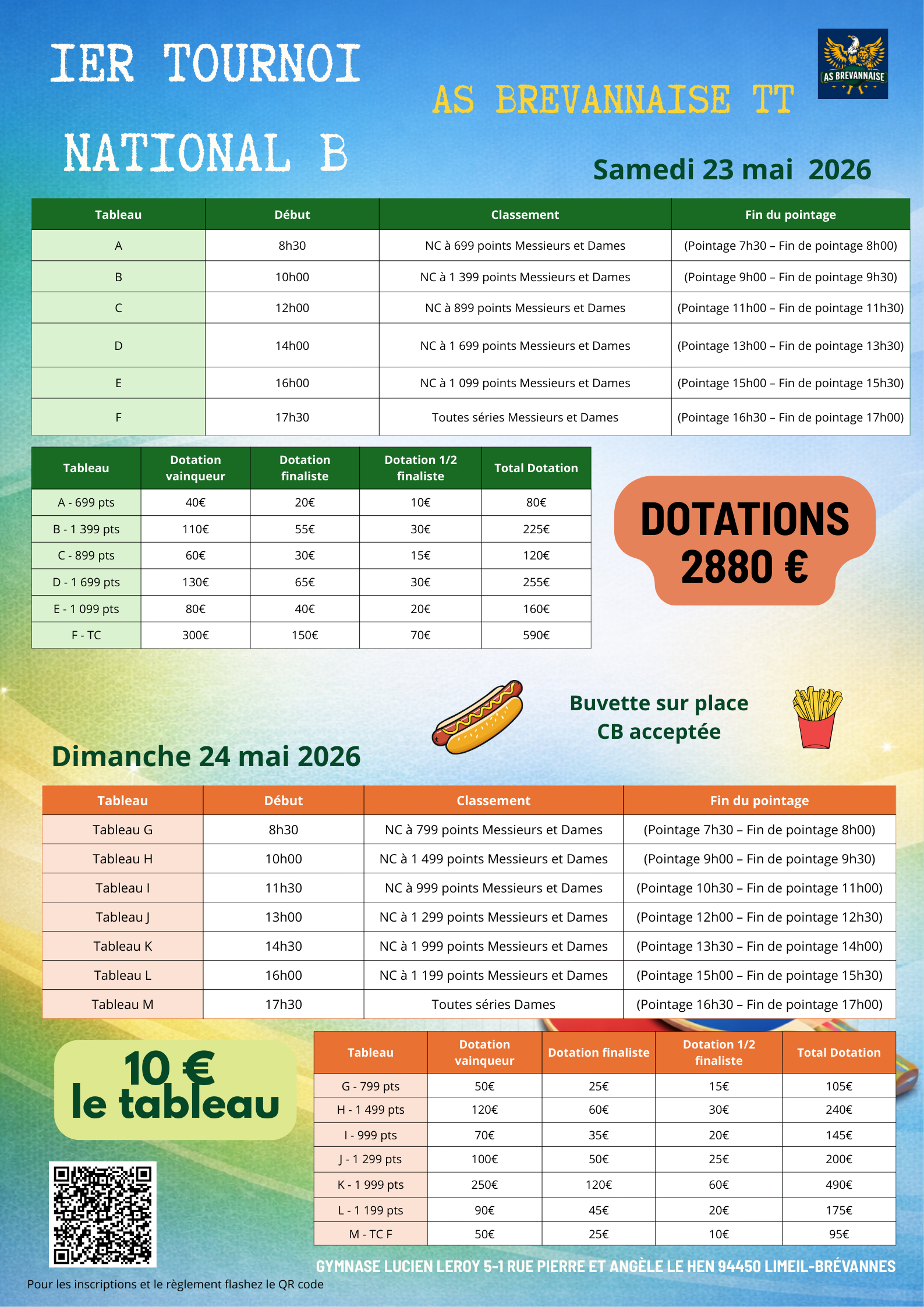 Tournoi 23 et 24 Mai 2026